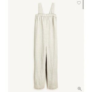 J. Crew‎ Relaxed 100% Linen Jumpsuit Women XXS Tan Wide Leg Minimalist Beach